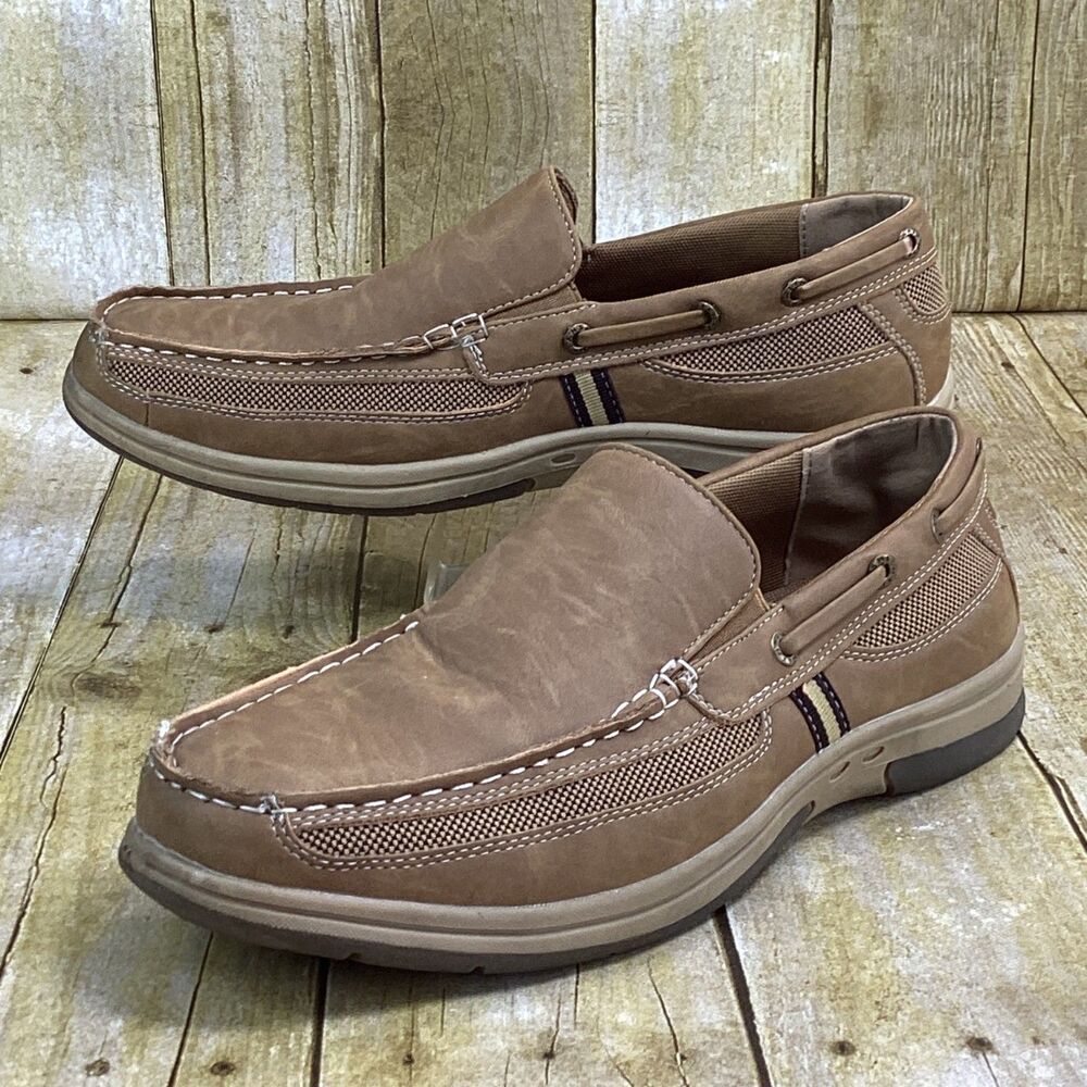 Tansmith Mens Shoes Size 9 Casual Slip On Boat Loafers Tan